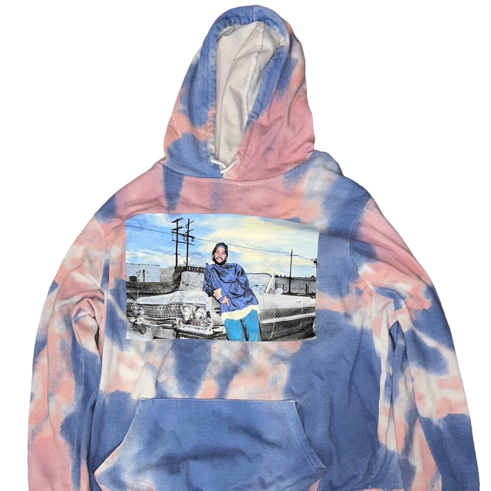 Young Ice Cube Pink, and Blue tie-dye Hoodie